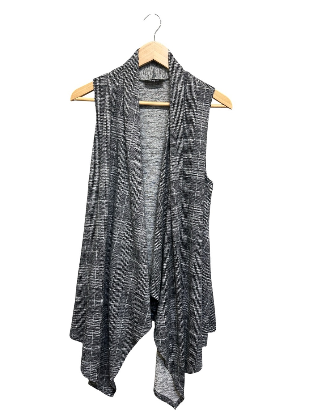 Vintage Eclipse Plaid Open Front Drape Vest Size M